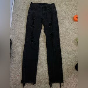 Black distressed jeans